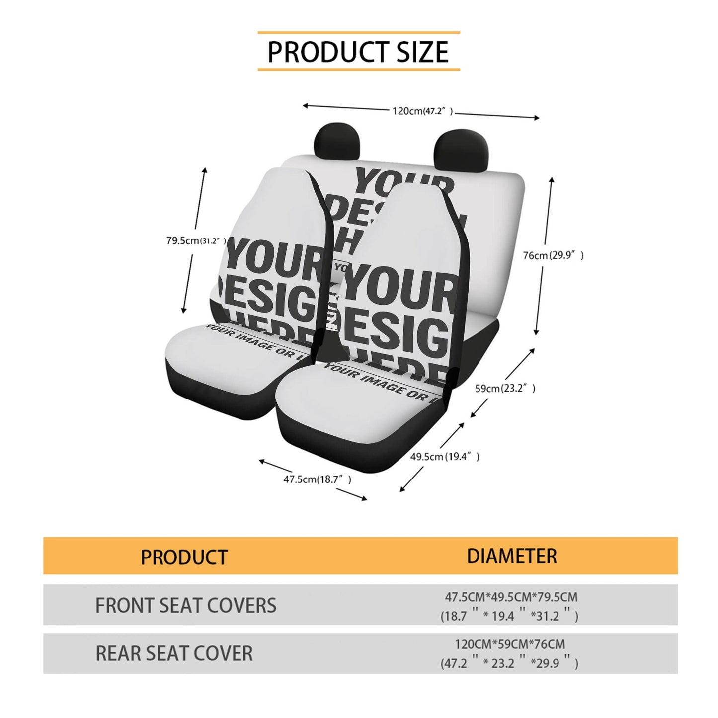 Custom Car Seat Cover Set