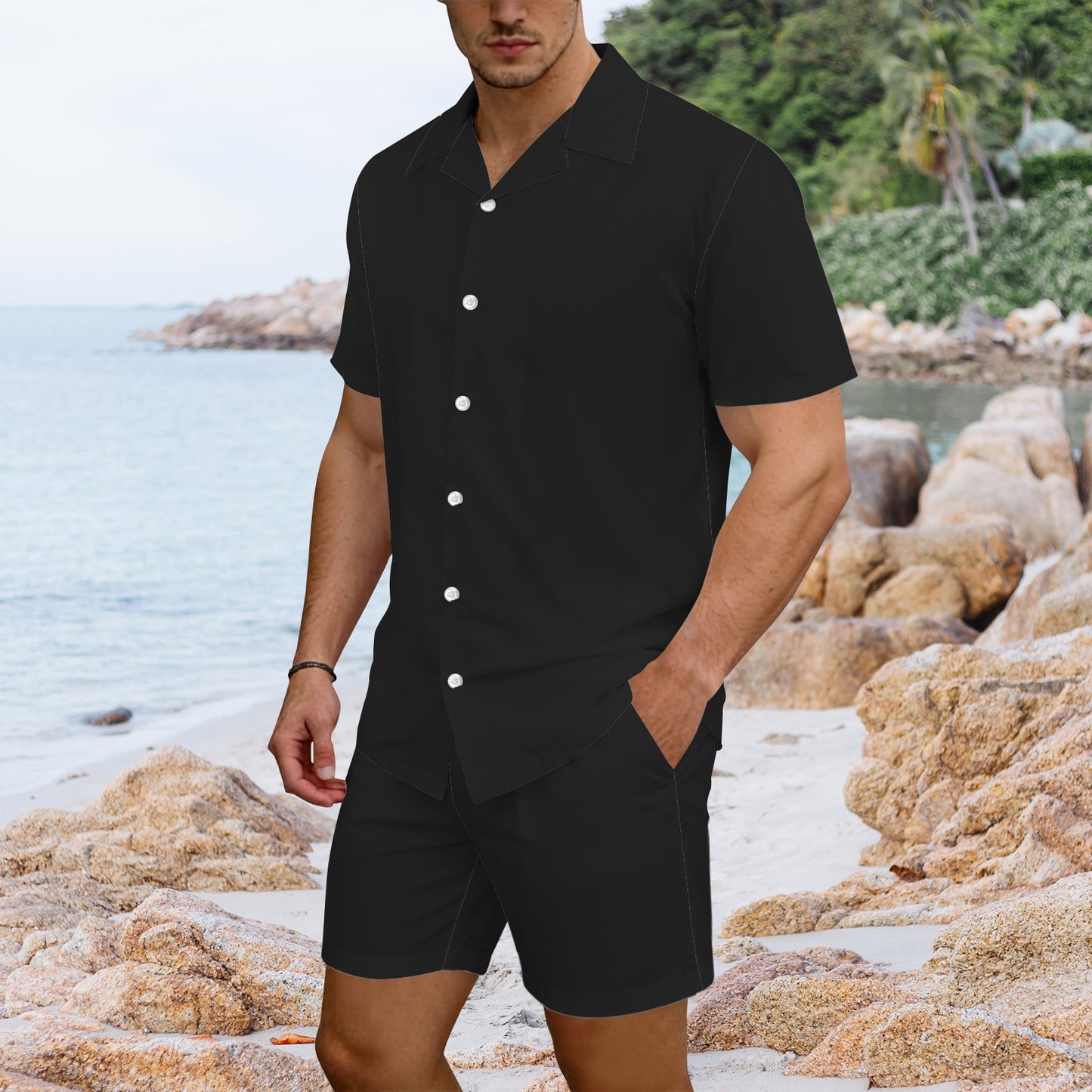 Men's Hawaiian Shirt & Shorts Set