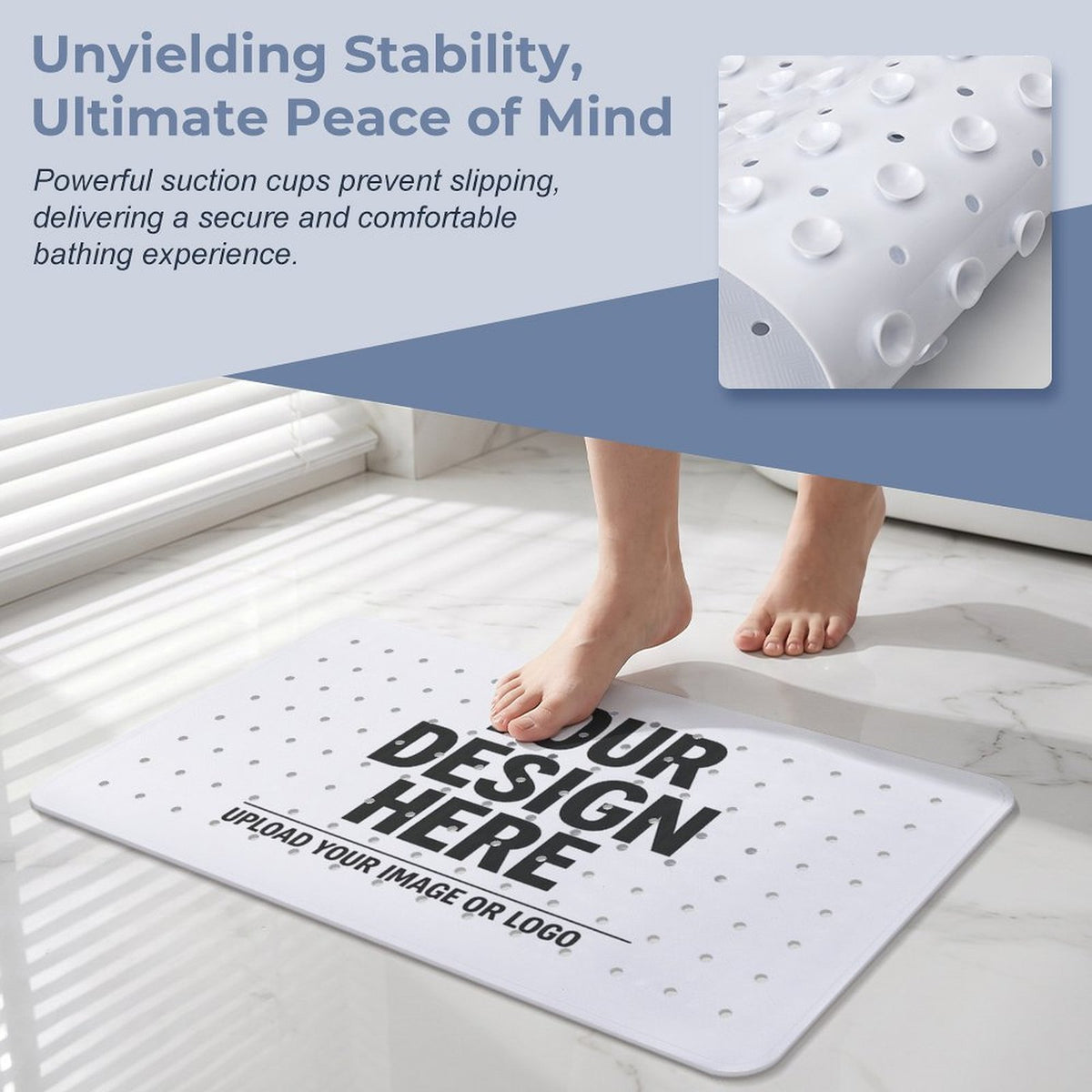 Bathroom Suction Cup Anti-slip Mat 70 x 40cm