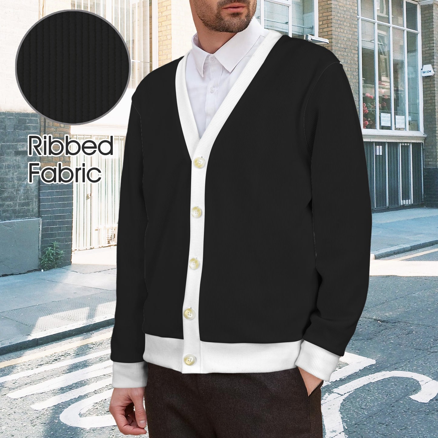 Men's Ribbed Cardigan
