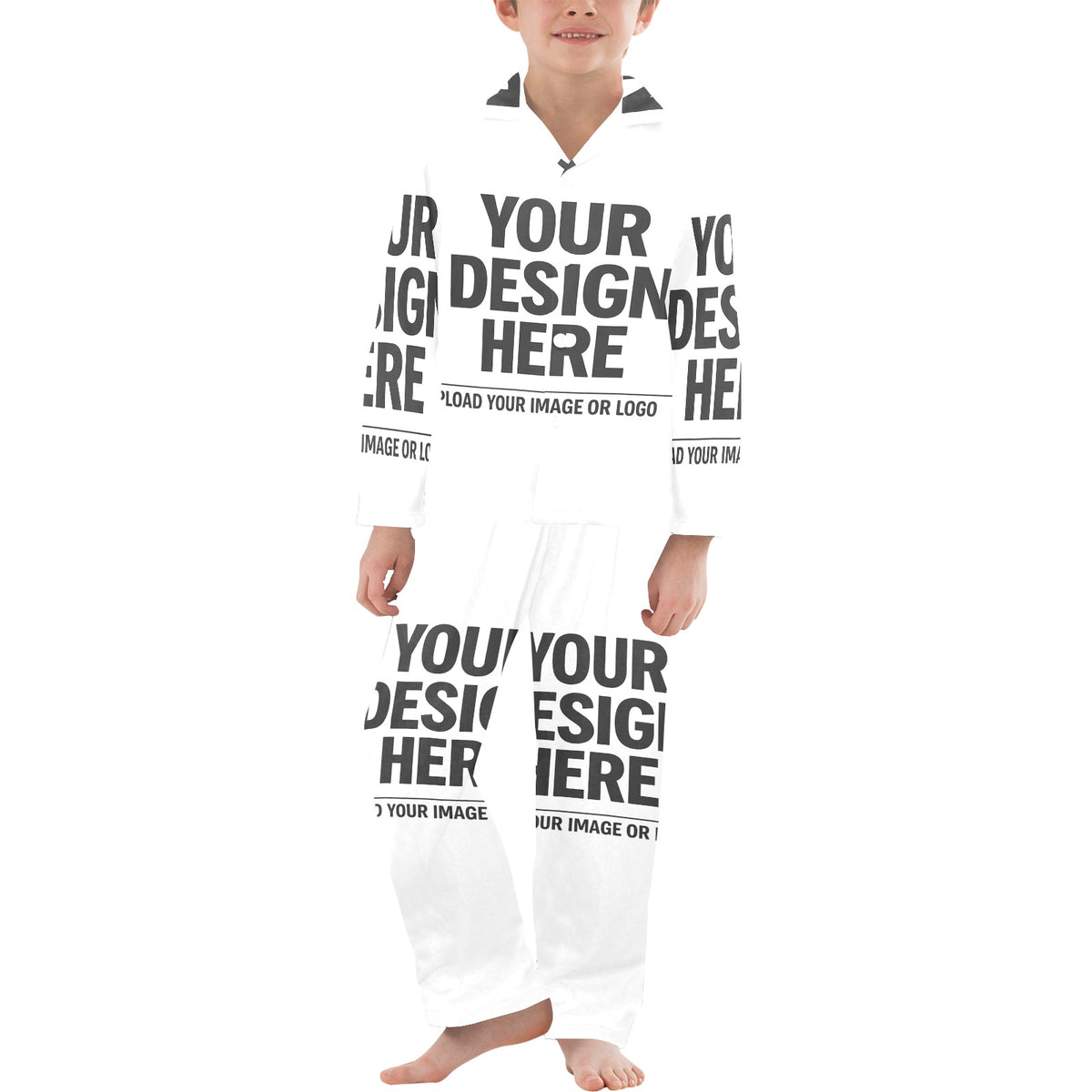 Big Kids V-Neck Long Pajama Set
