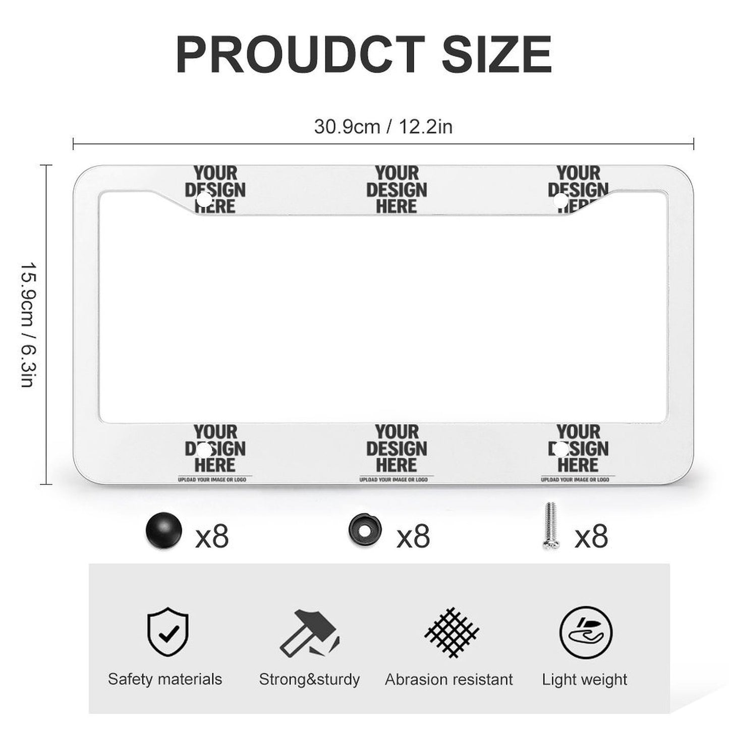 Custom License Plate Frame (4 Round Holes)