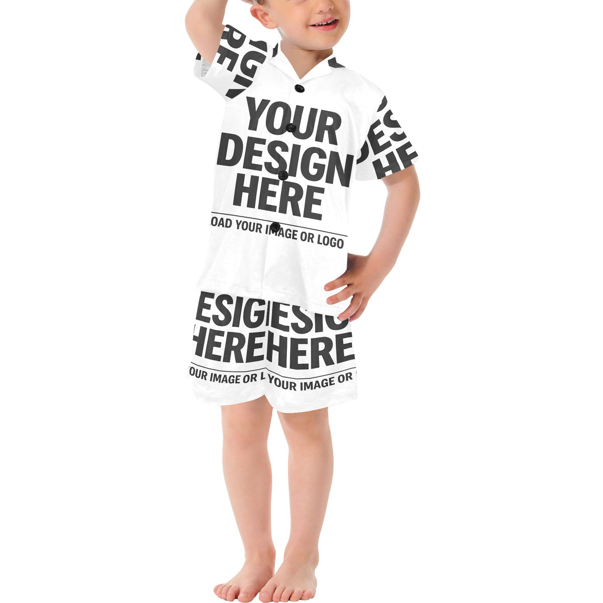 Little Kids V-Neck Short Pajama Set