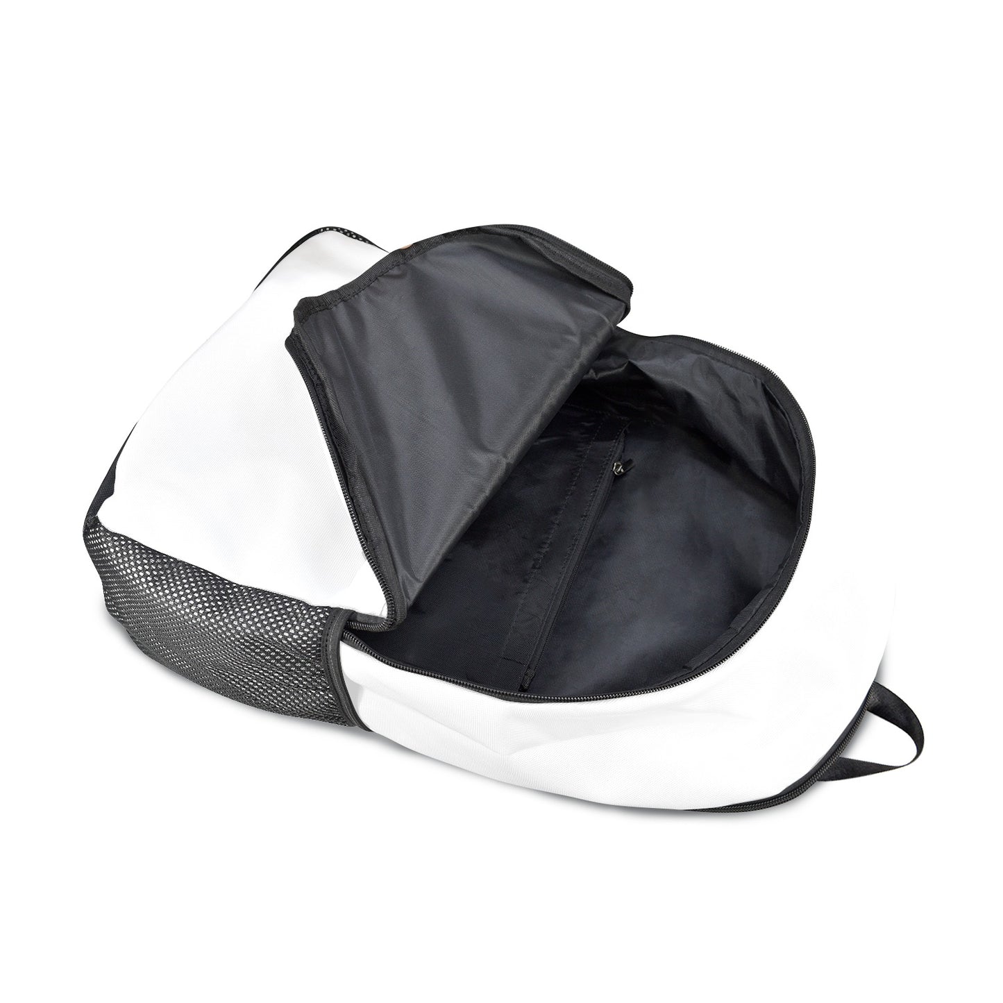 Fabric Backpack with Side Mesh Pockets (Black Straps)