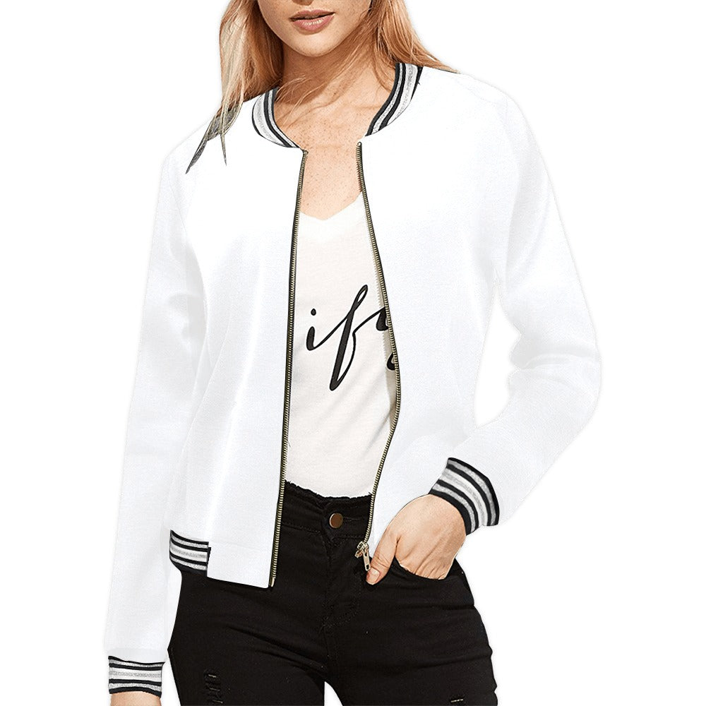 All Over Print Bomber Jacket for Women