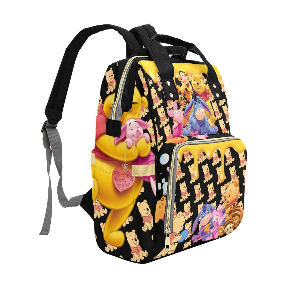 Multi-Function Diaper Backpack/Diaper Bag (All Over Print) Winnie the Pooh