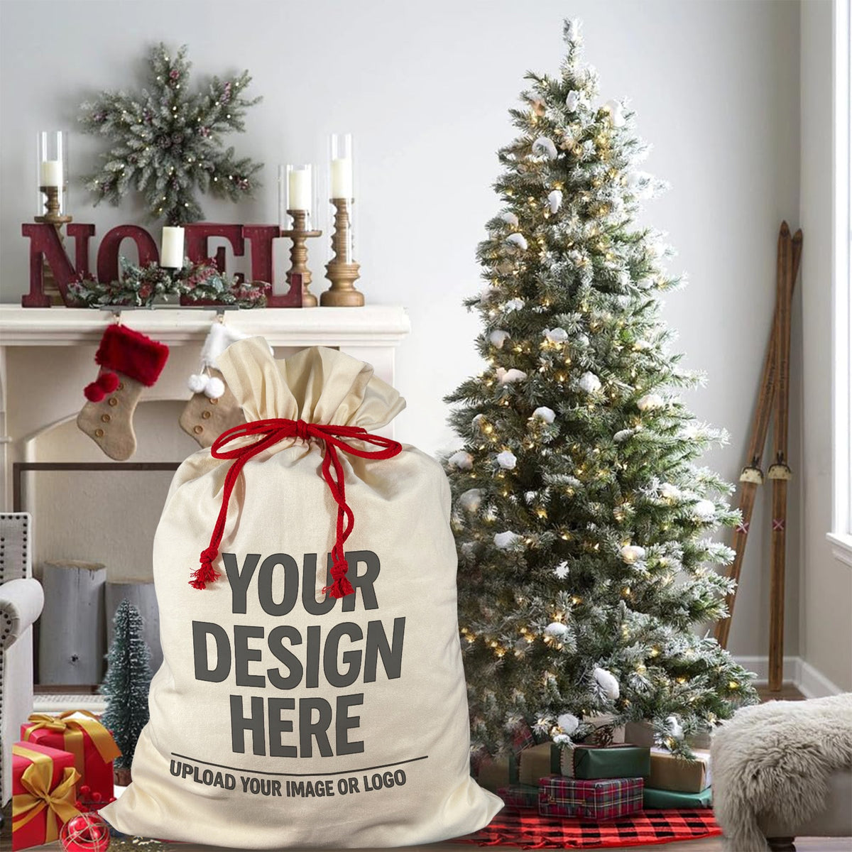Santa Claus Drawstring Bag 21"x32" (Two Sides Printing)