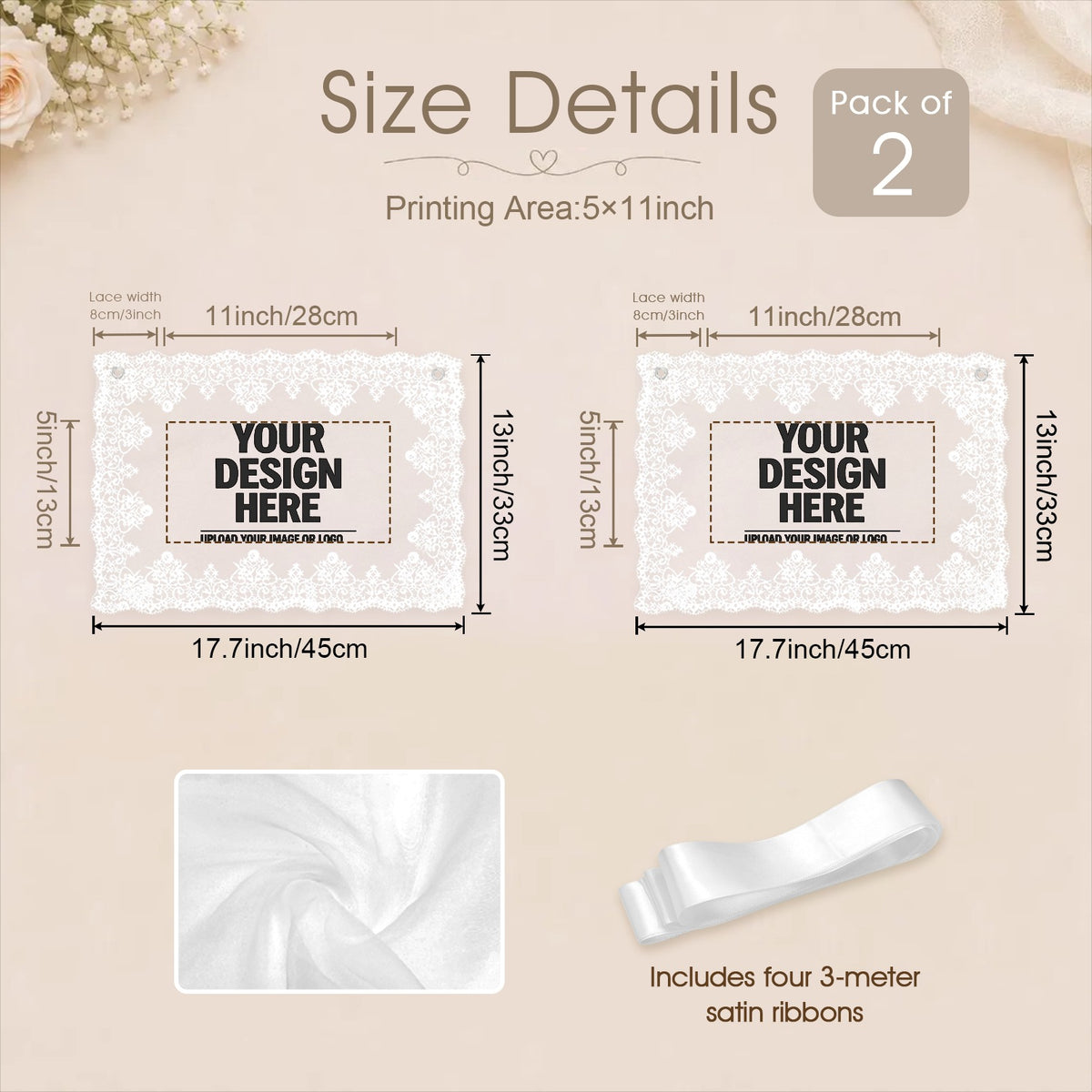 Lace Chair Back Cover (Set of 2)