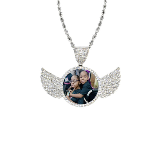 Silver Pendant with Wings