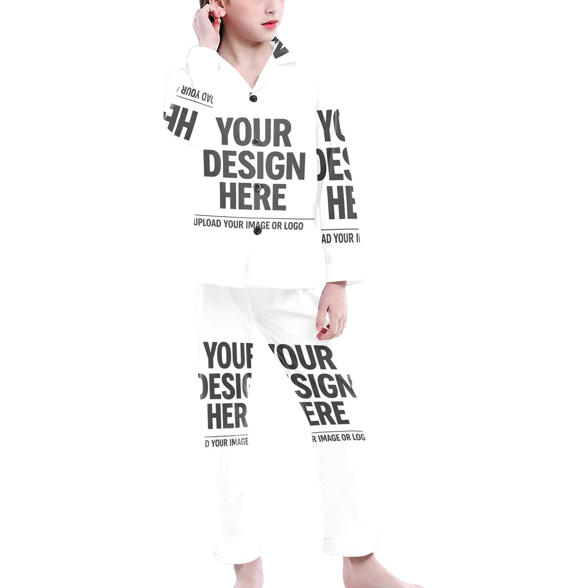 Big Kids V-Neck Long Pajama Set