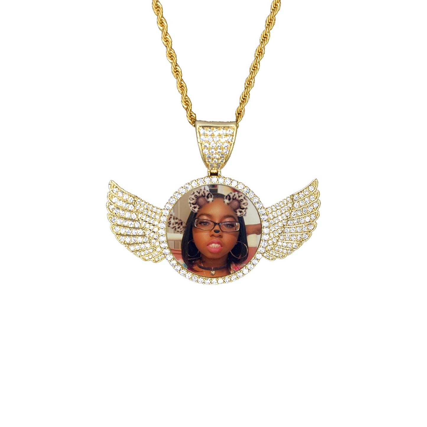 Gold Pendant with Wings