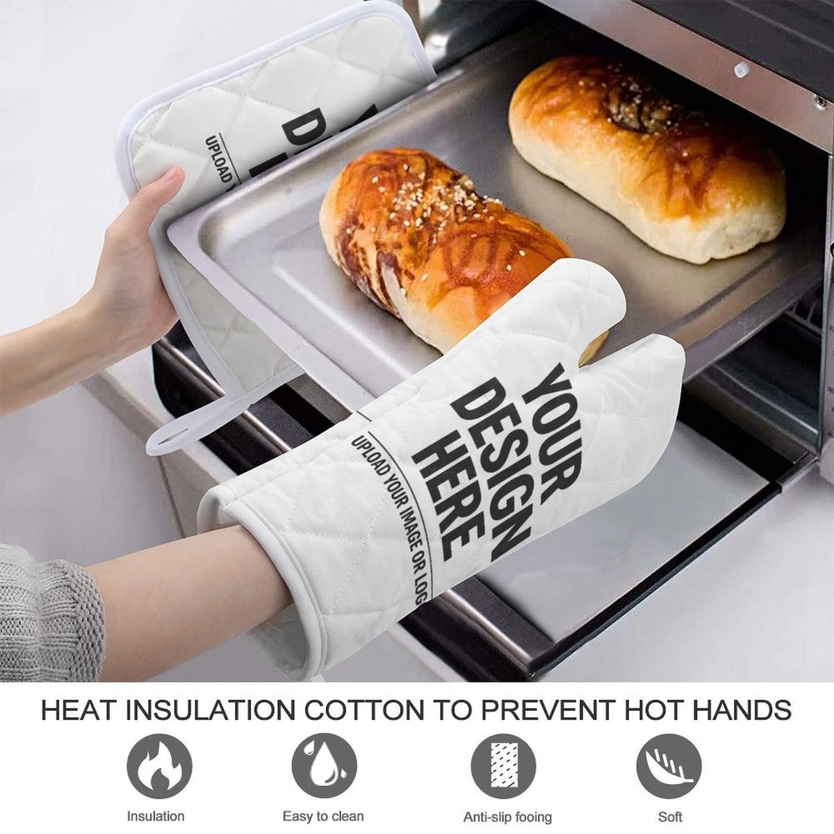 Heat Resistant Oven Mitt With Pot Holder