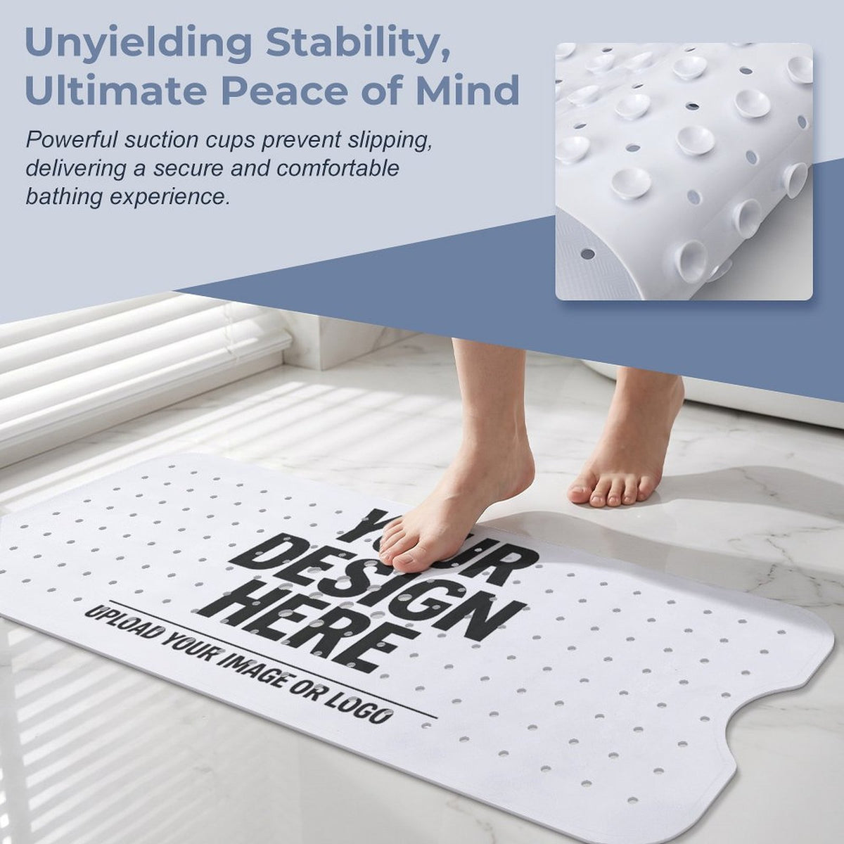 Bathroom Suction Cup Anti-slip Mat 100 x 40cm