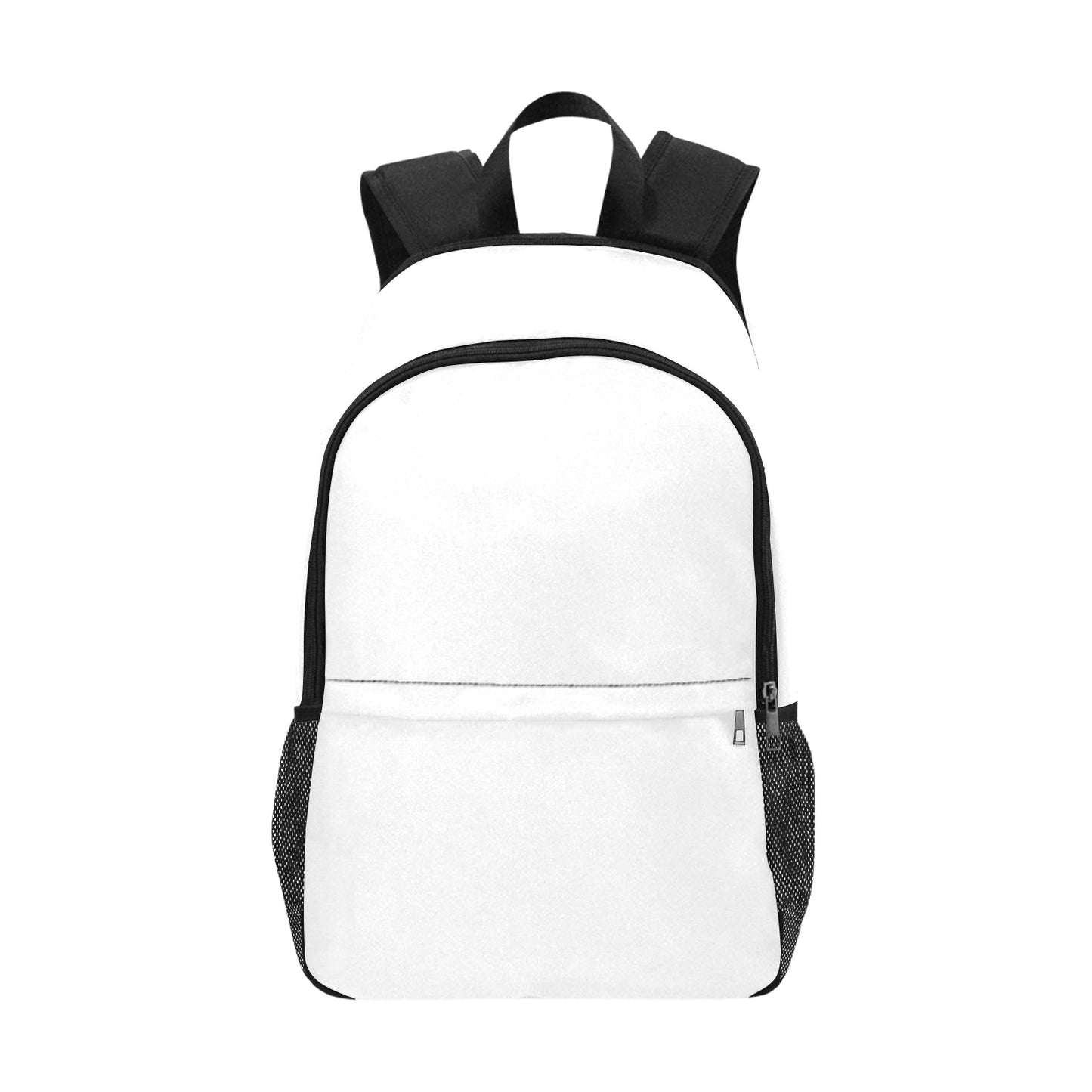 Fabric Backpack with Side Mesh Pockets (Black Straps)