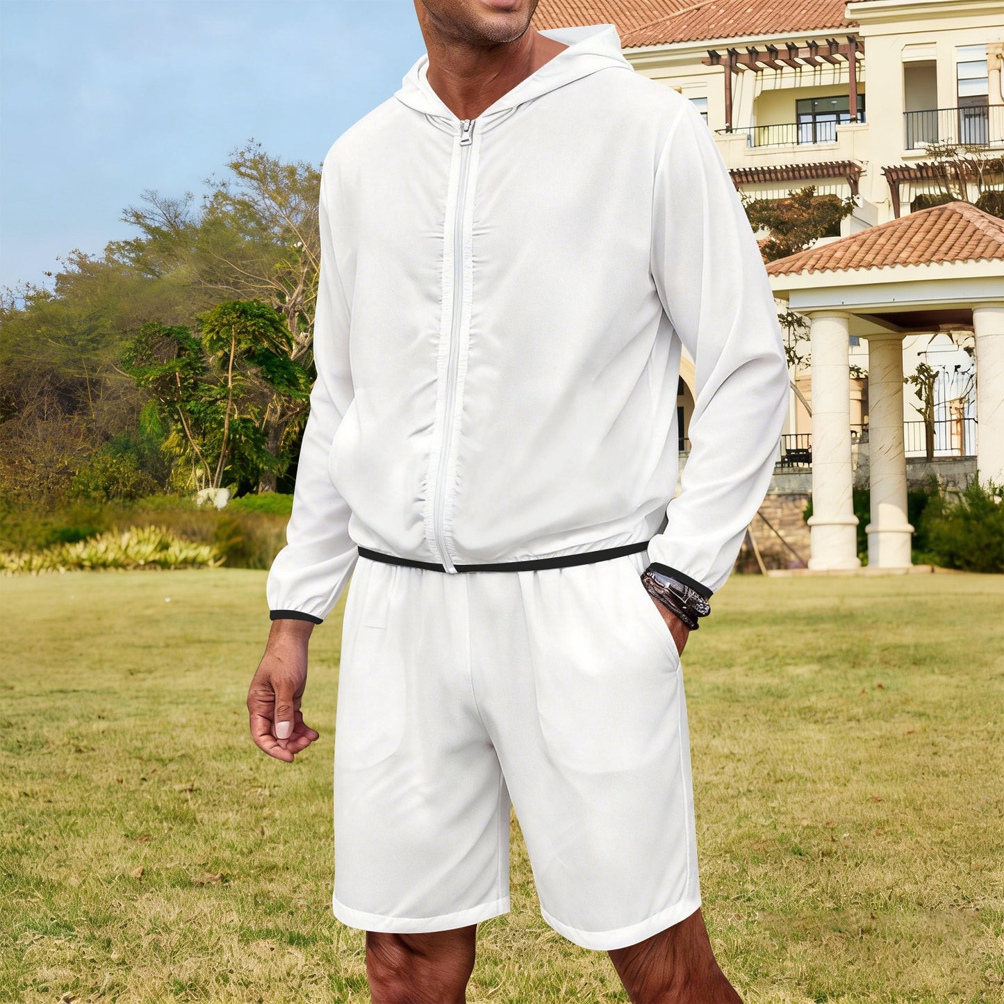 Men's Lightweight Sun Hoodie & Shorts Set