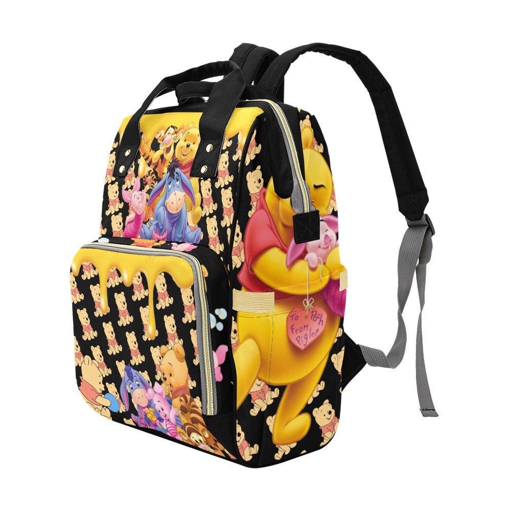 Multi-Function Diaper Backpack/Diaper Bag (All Over Print) Winnie the Pooh