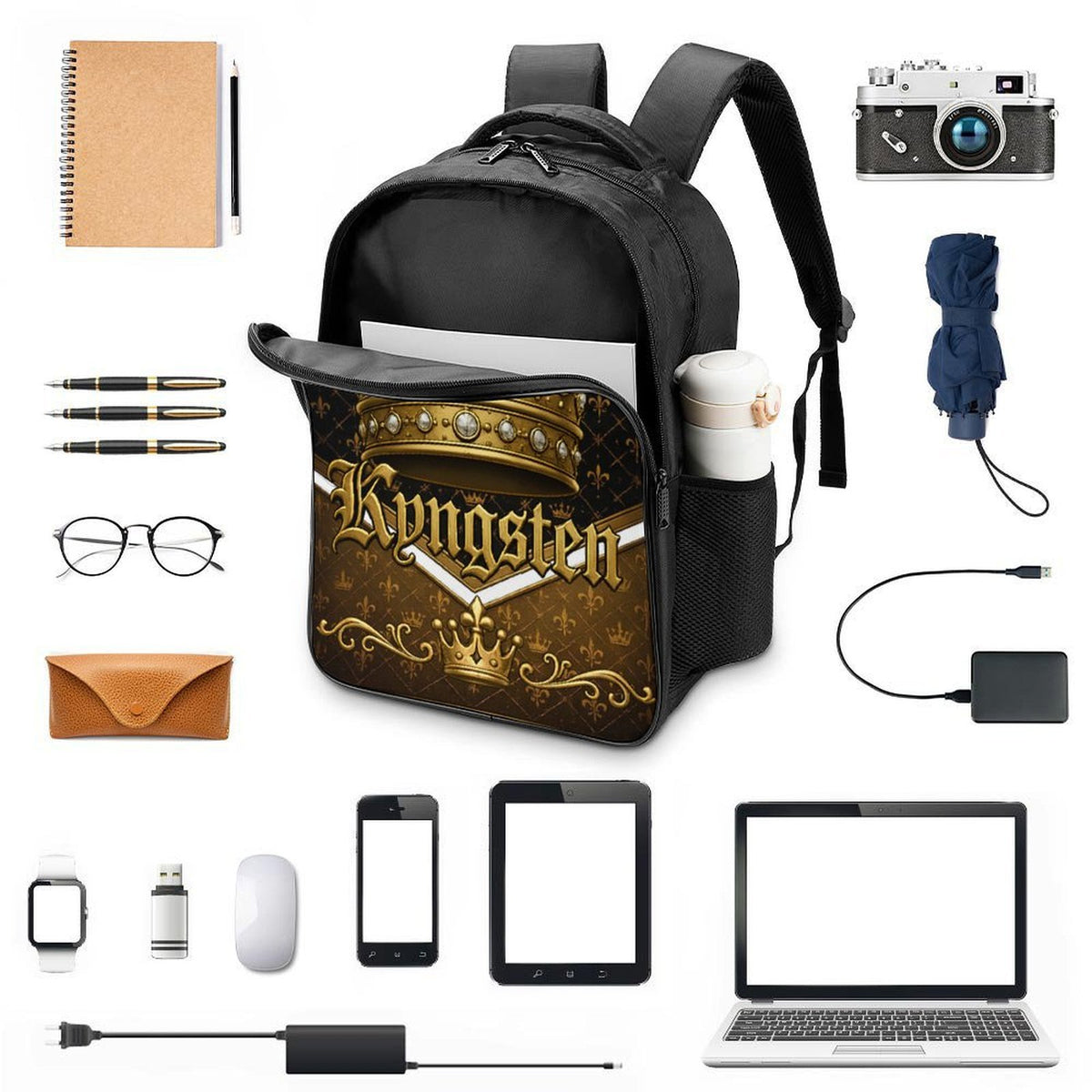 2 Compartment Backpack (Black Straps)
