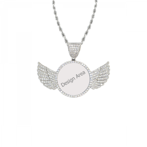 Silver Pendant with Wings