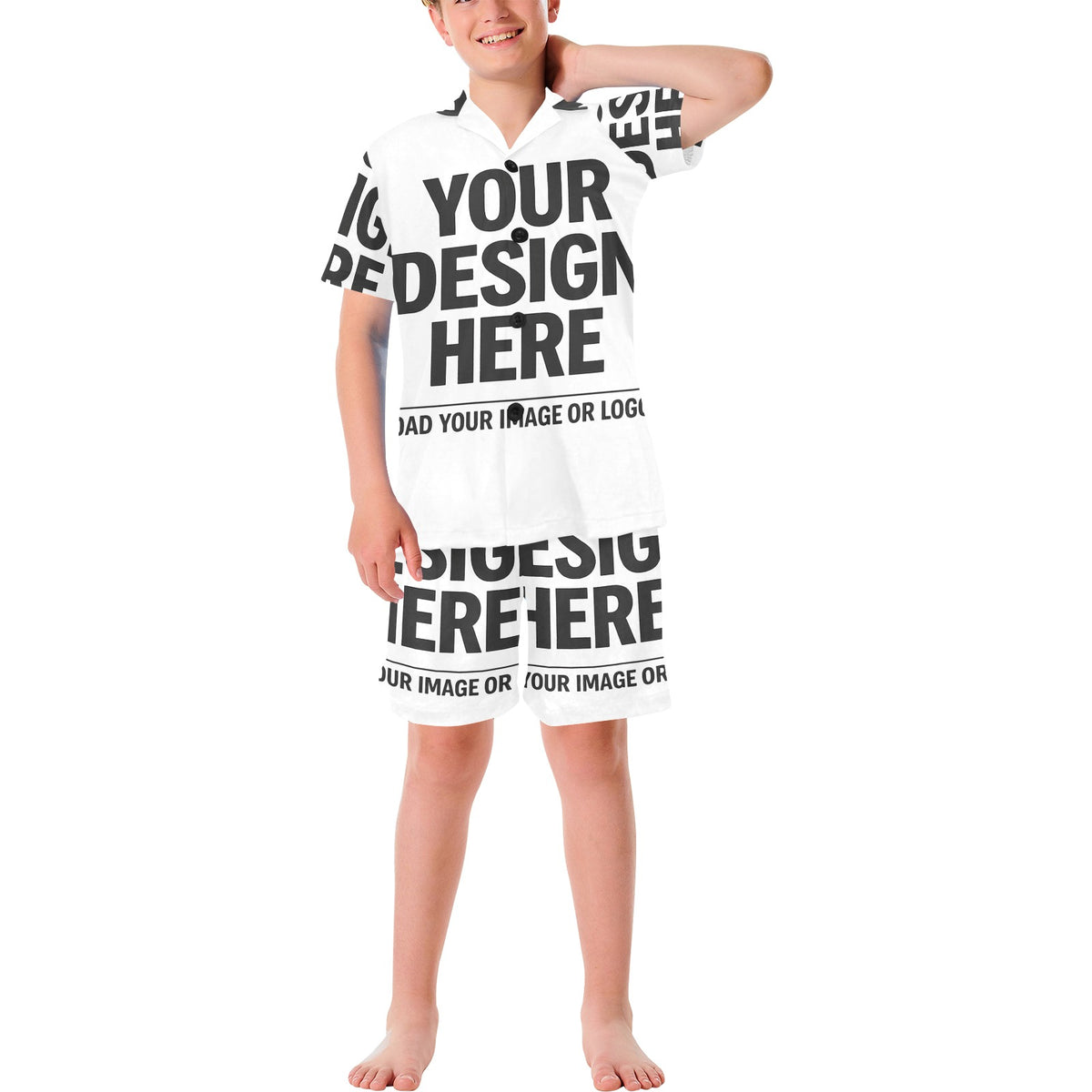 Big Kids' V-Neck Short Pajama Set
