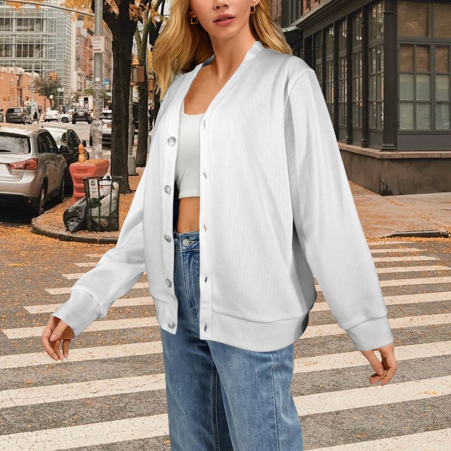 Women's Ribbed Cardigan