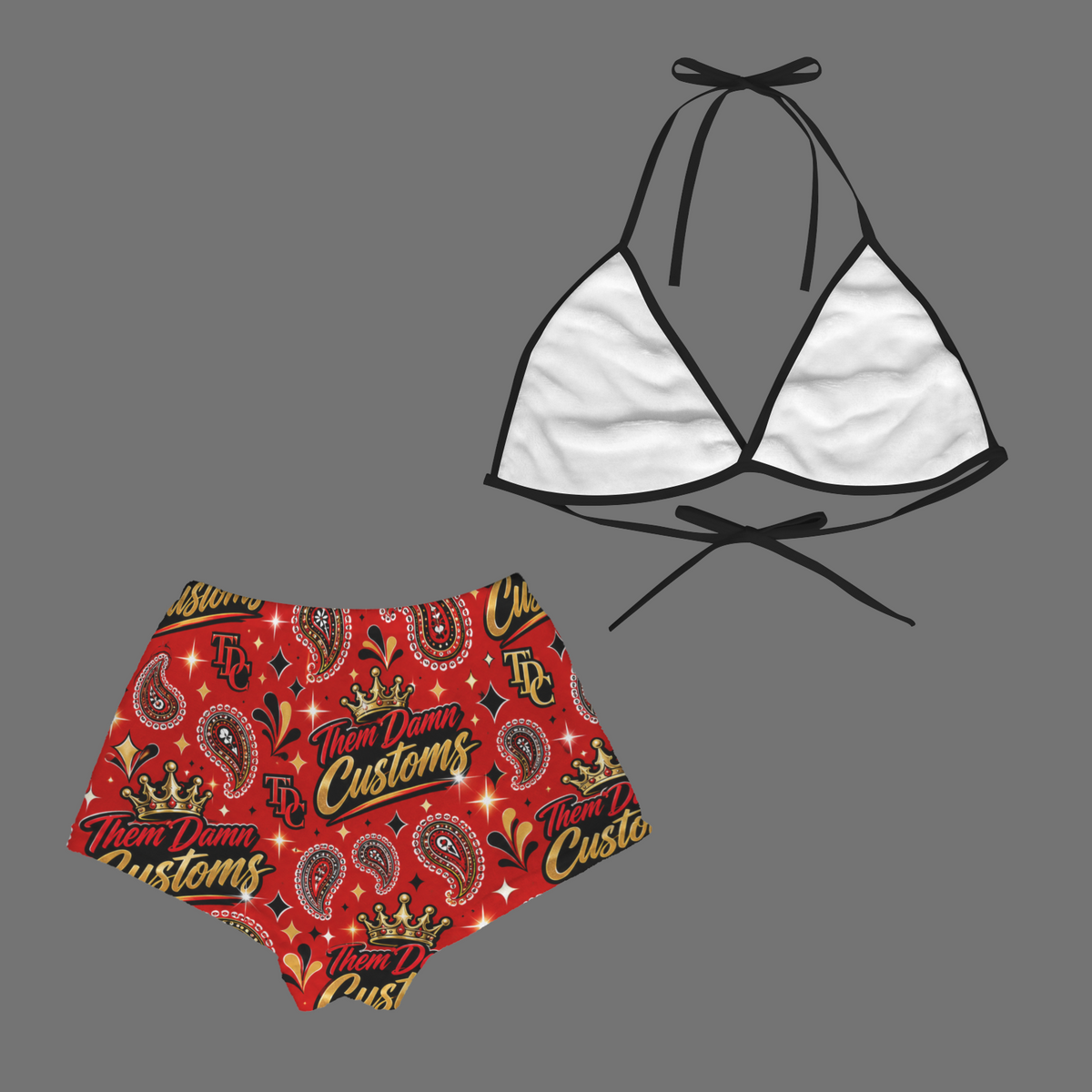 Women's Flannel Bikini Top & Shorts Pajamas