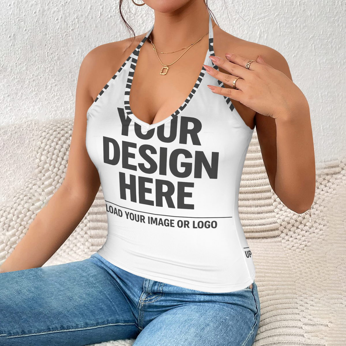 Women's V-Neck Halter Top