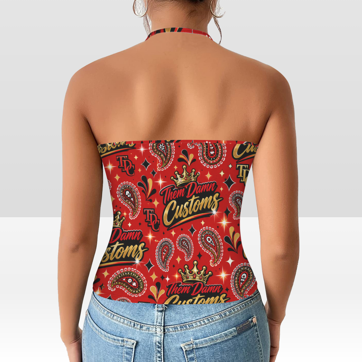 Women's V-Neck Halter Top