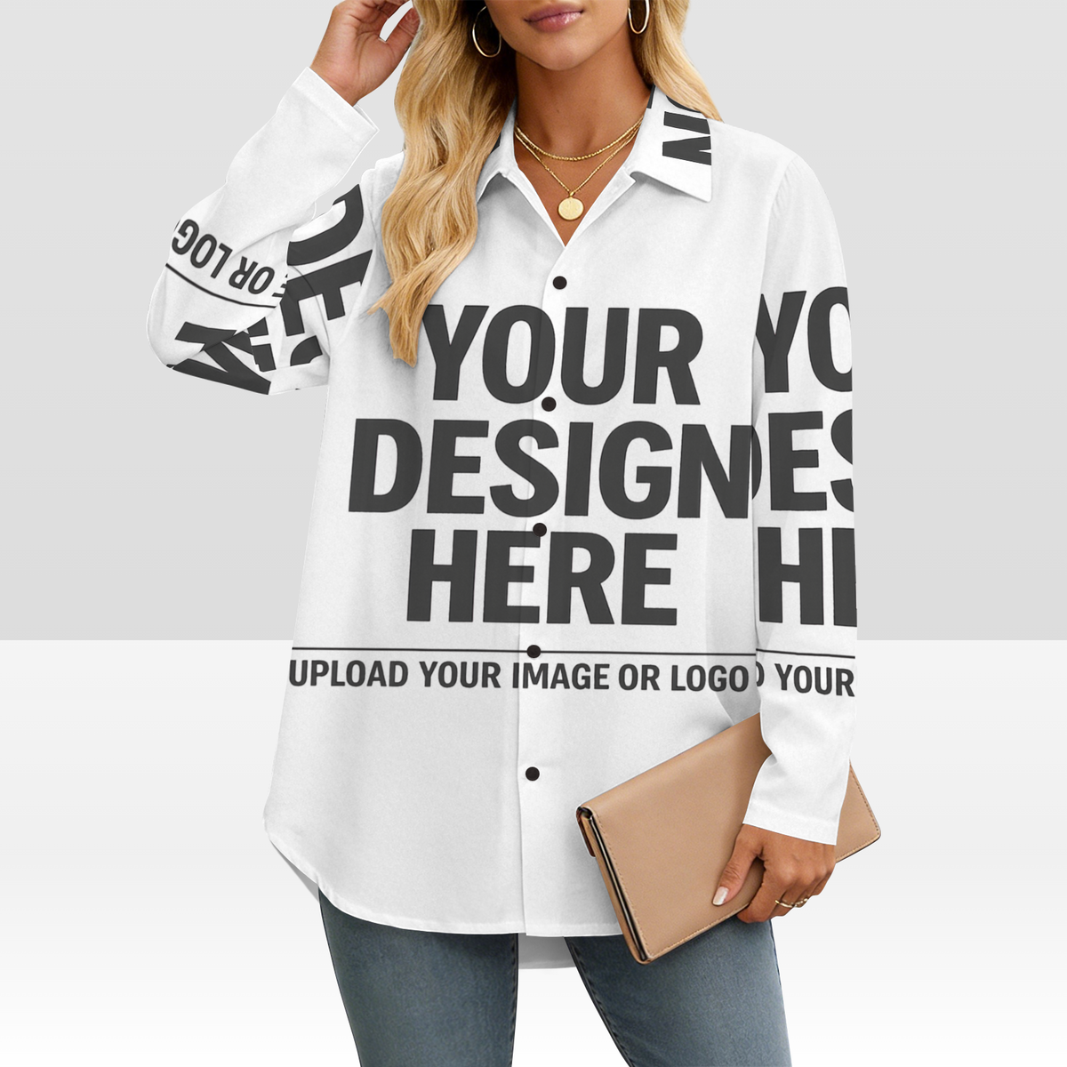 Women's Long Sleeve Curved Hem Shirt