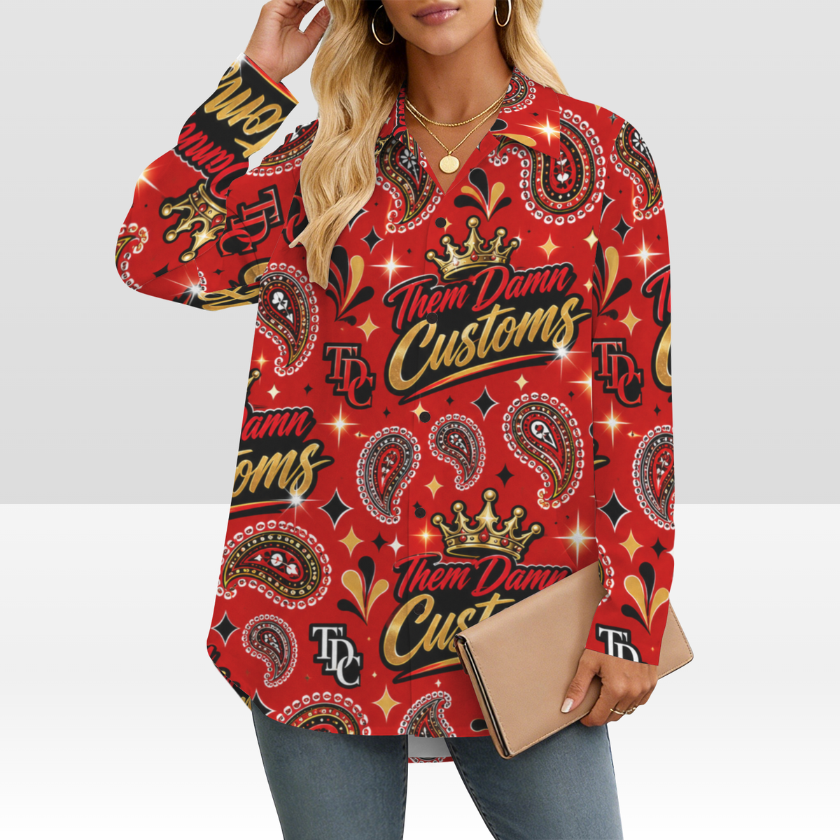 Women's Long Sleeve Curved Hem Shirt