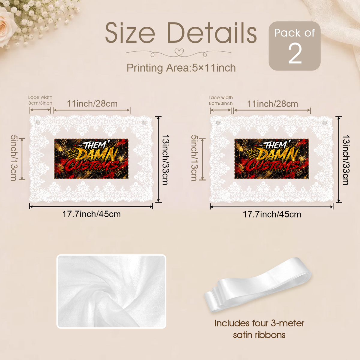 Lace Chair Back Cover (Set of 2)