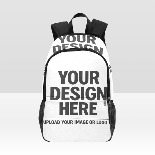 Fabric Backpack with Side Mesh Pockets (Black Straps)