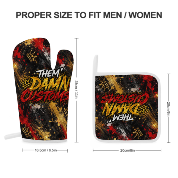 Heat Resistant Oven Mitt With Pot Holder
