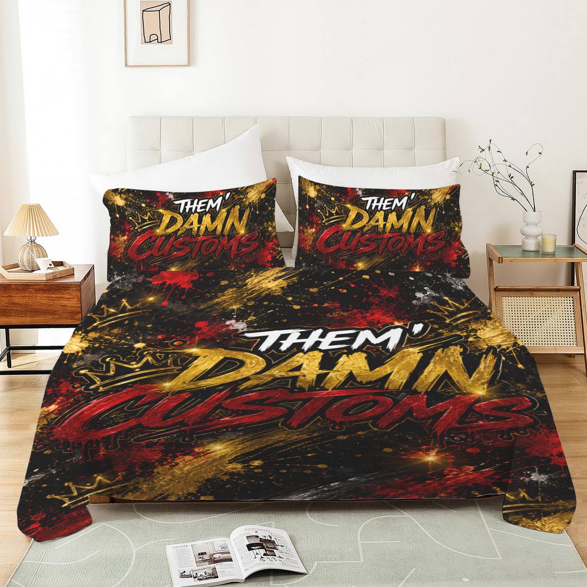 4-Piece Bedding Set with Blank Fitted