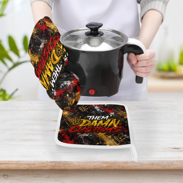 Heat Resistant Oven Mitt With Pot Holder