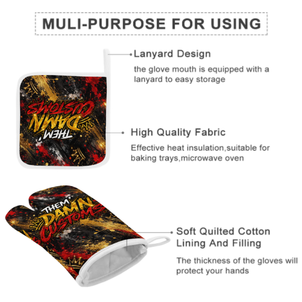 Heat Resistant Oven Mitt With Pot Holder
