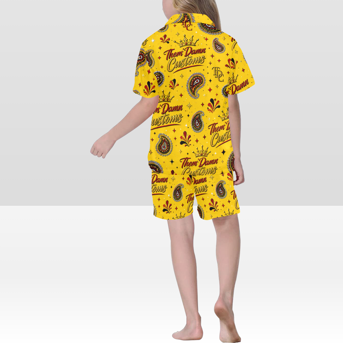 Big Kids' V-Neck Short Pajama Set