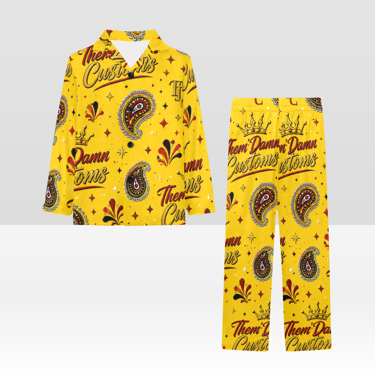 Big Kids V-Neck Long Pajama Set