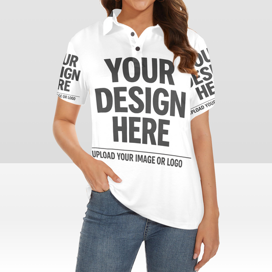 Women's All Over Print Polo Shirt