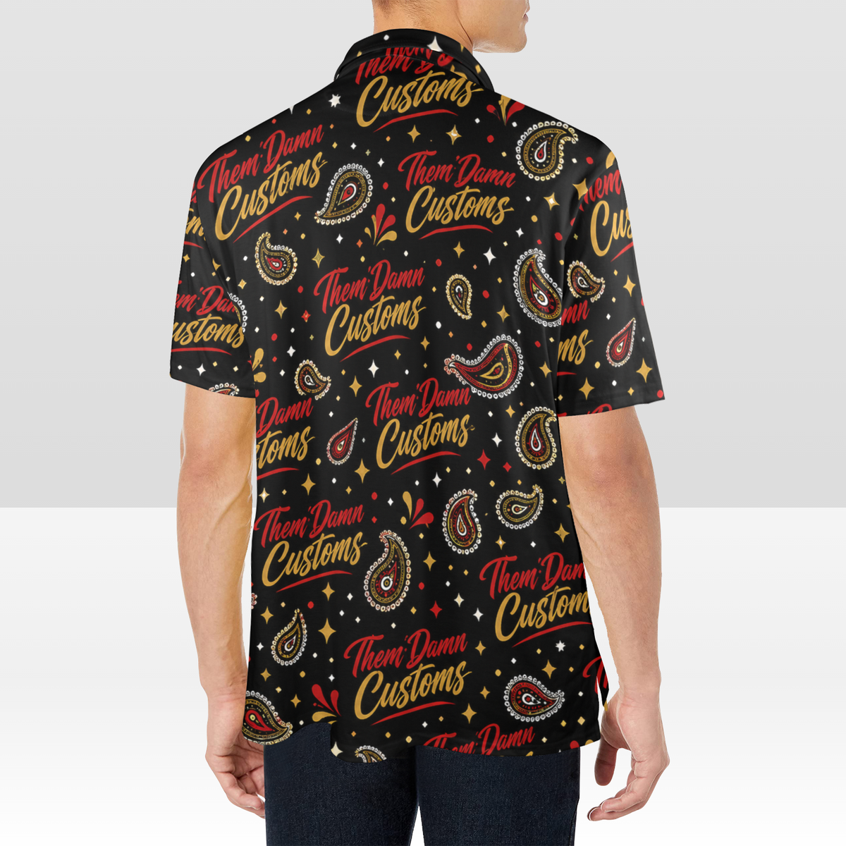 Men's All Over Print Polo Shirt
