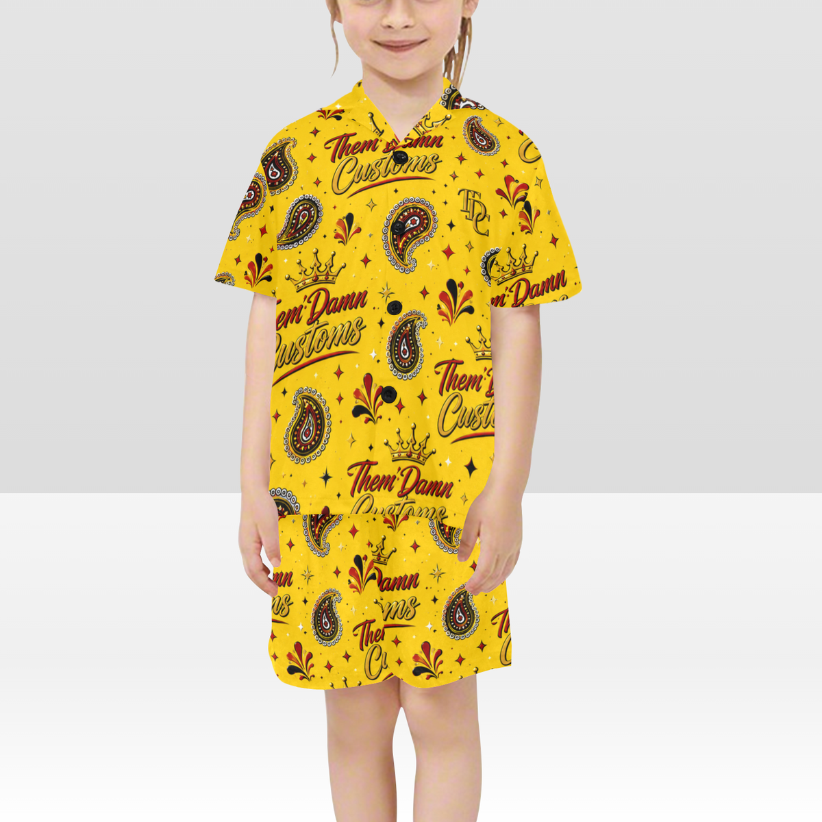 Little Kids V-Neck Short Pajama Set