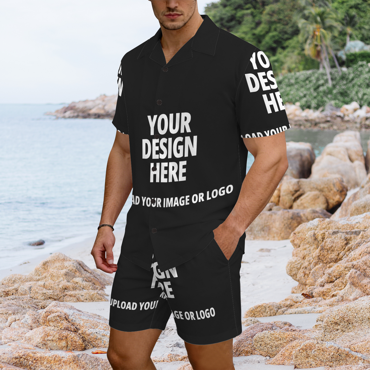 Men's Hawaiian Shirt & Shorts Set