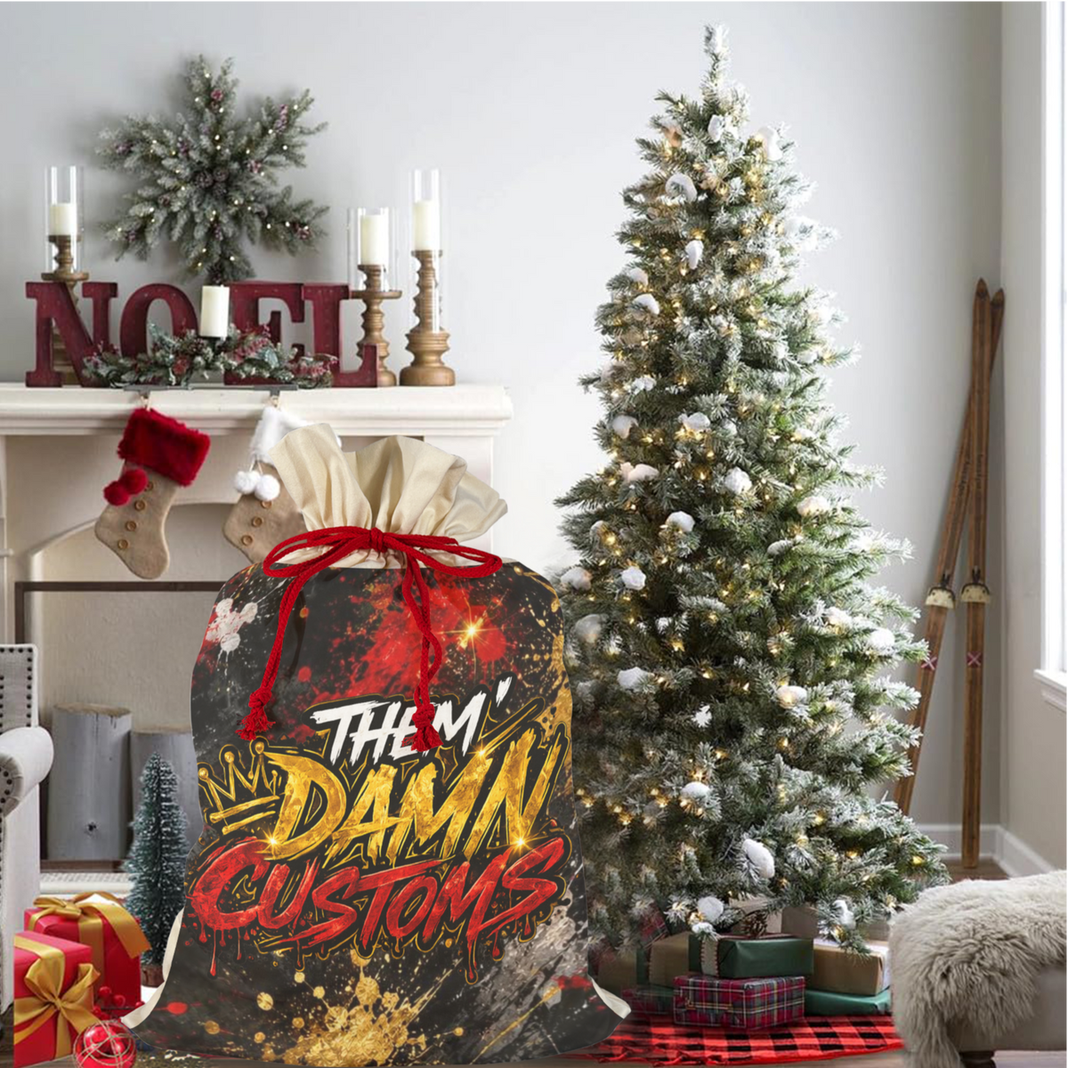 Santa Claus Drawstring Bag 21"x32" (Two Sides Printing)