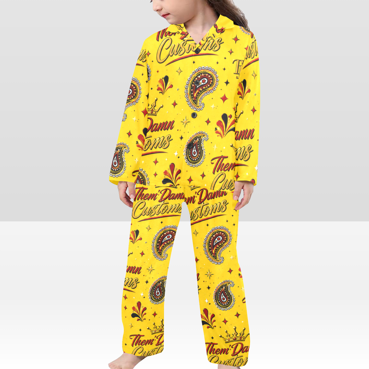 Little Kids V-Neck Long Pajama Set