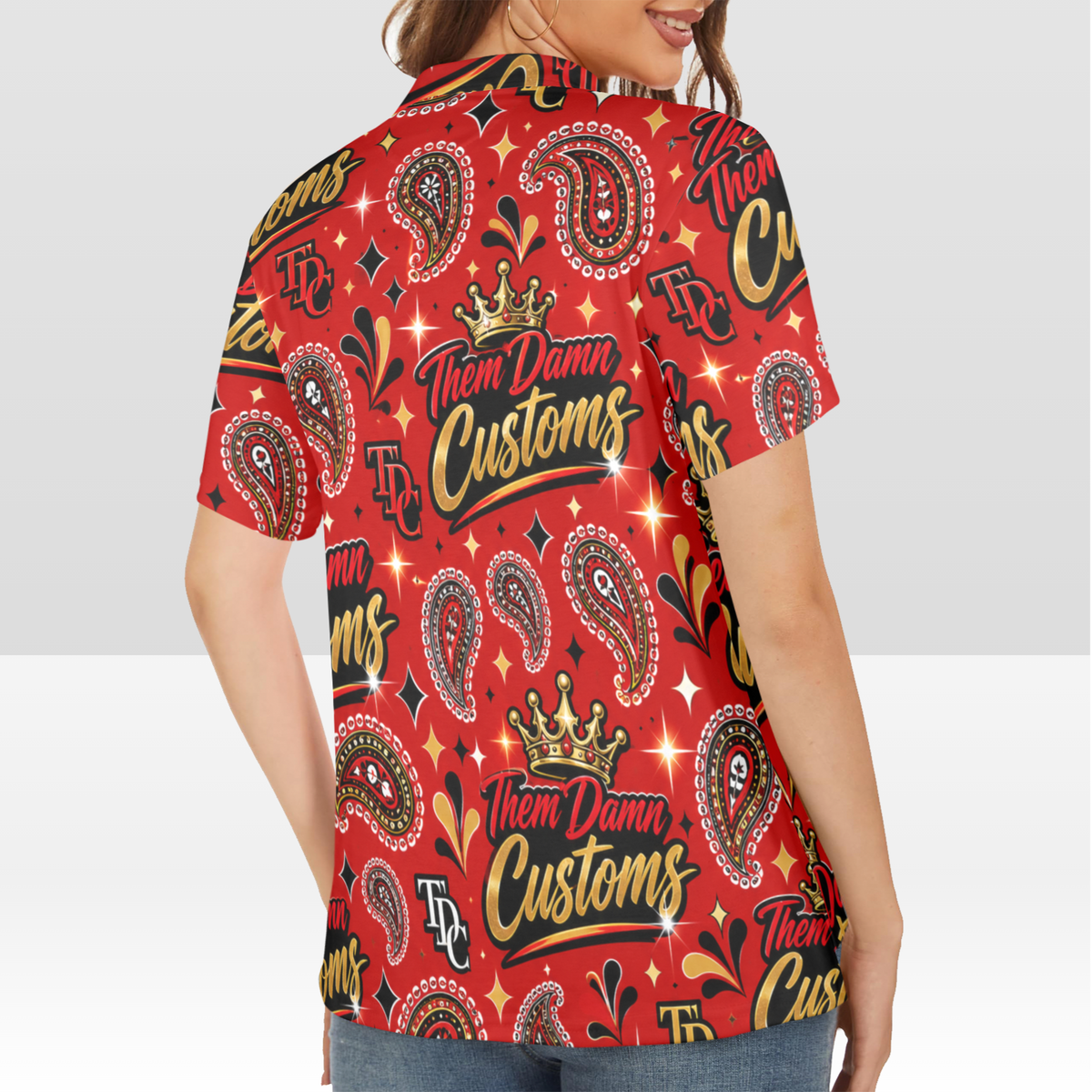Women's All Over Print Polo Shirt