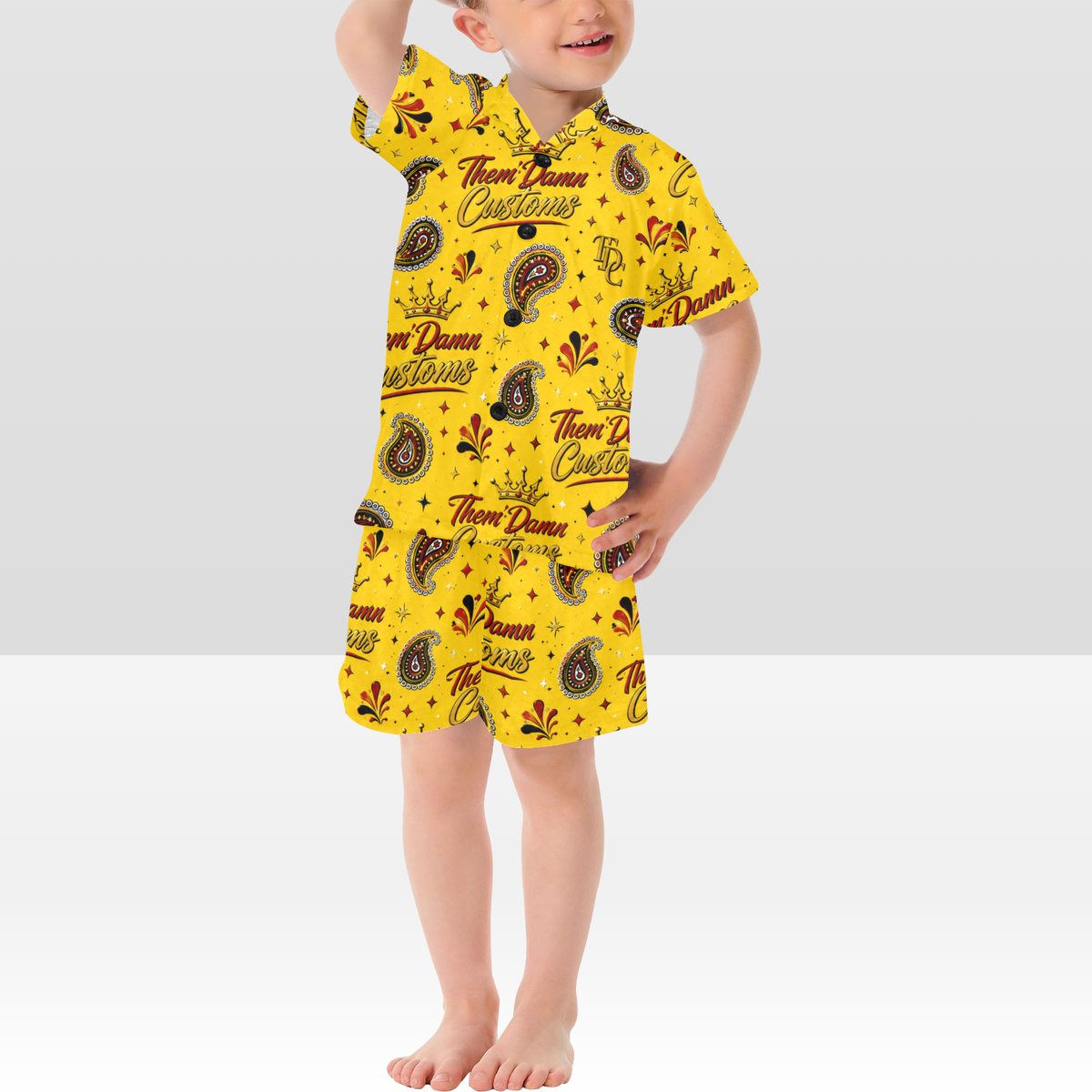 Little Kids V-Neck Short Pajama Set