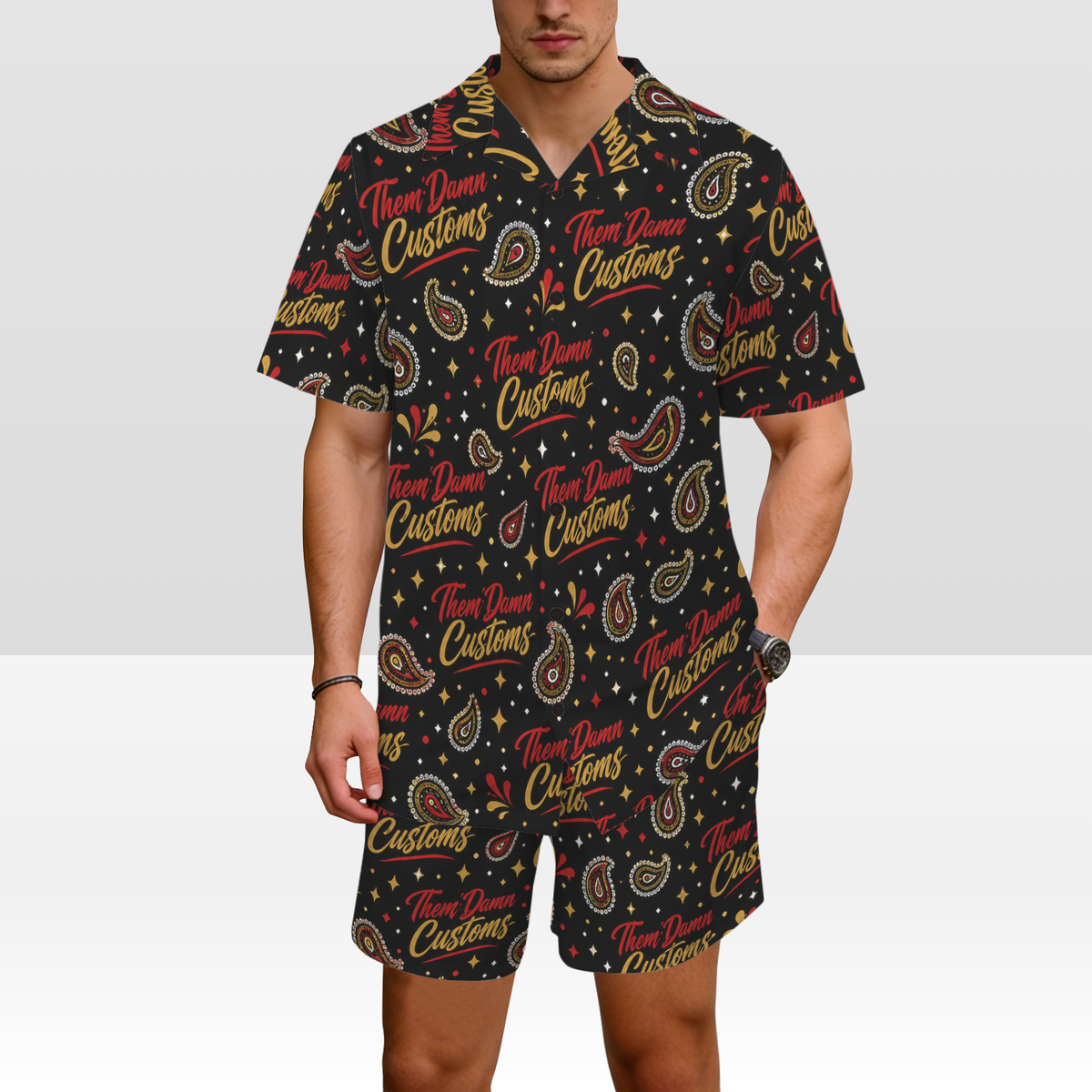 Men's Hawaiian Shirt & Shorts Set
