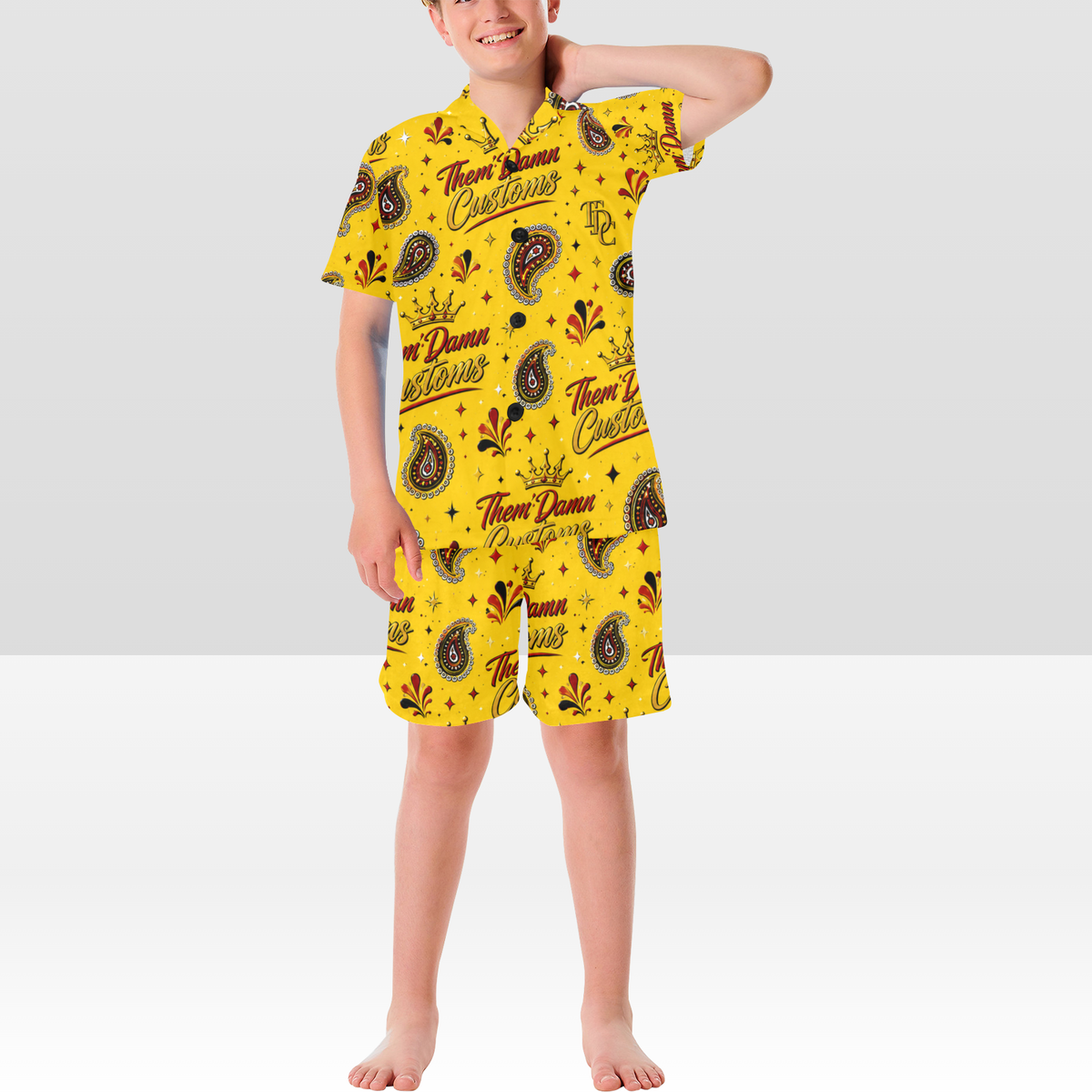 Big Kids' V-Neck Short Pajama Set
