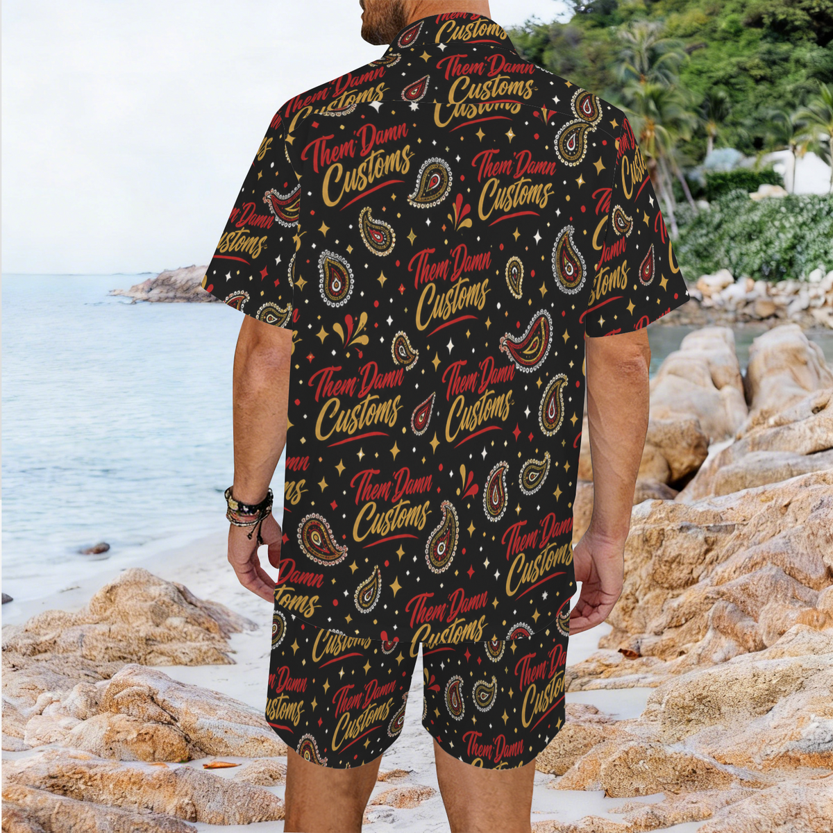 Men's Hawaiian Shirt & Shorts Set