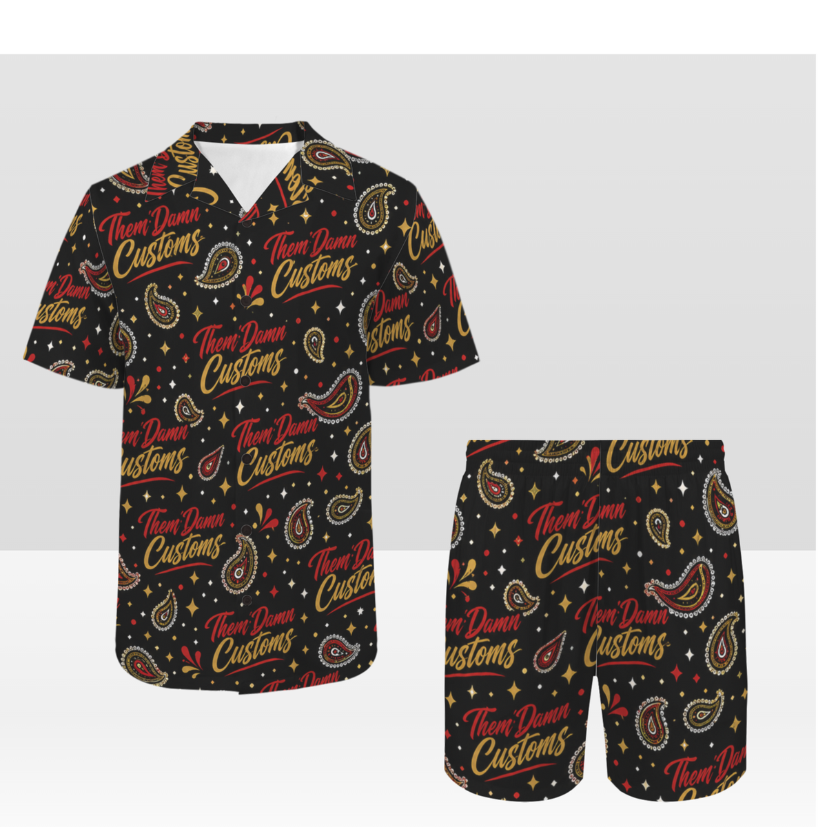 Men's Hawaiian Shirt & Shorts Set