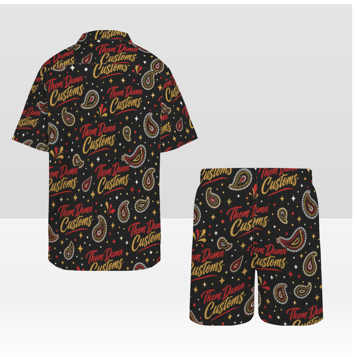 Men's Hawaiian Shirt & Shorts Set